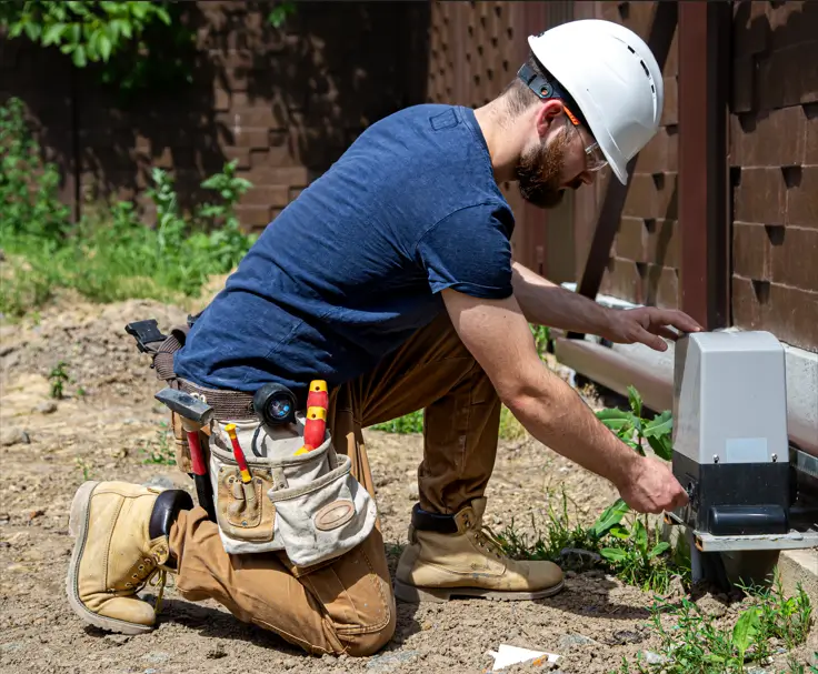 A professional team works on a residential lawn installation to implement long-term advanced drainage systems solutions for the property.