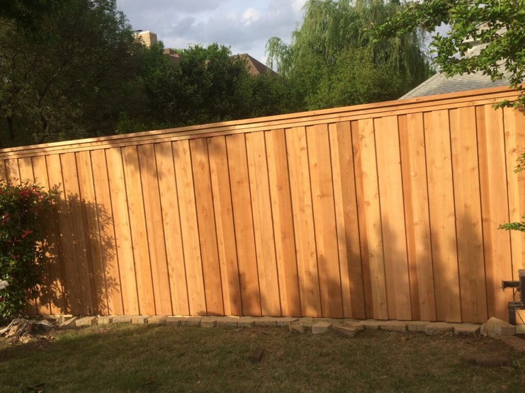 Cedar board on board privacy fence by Akraba Construction LLC, serving Mesquite, TX